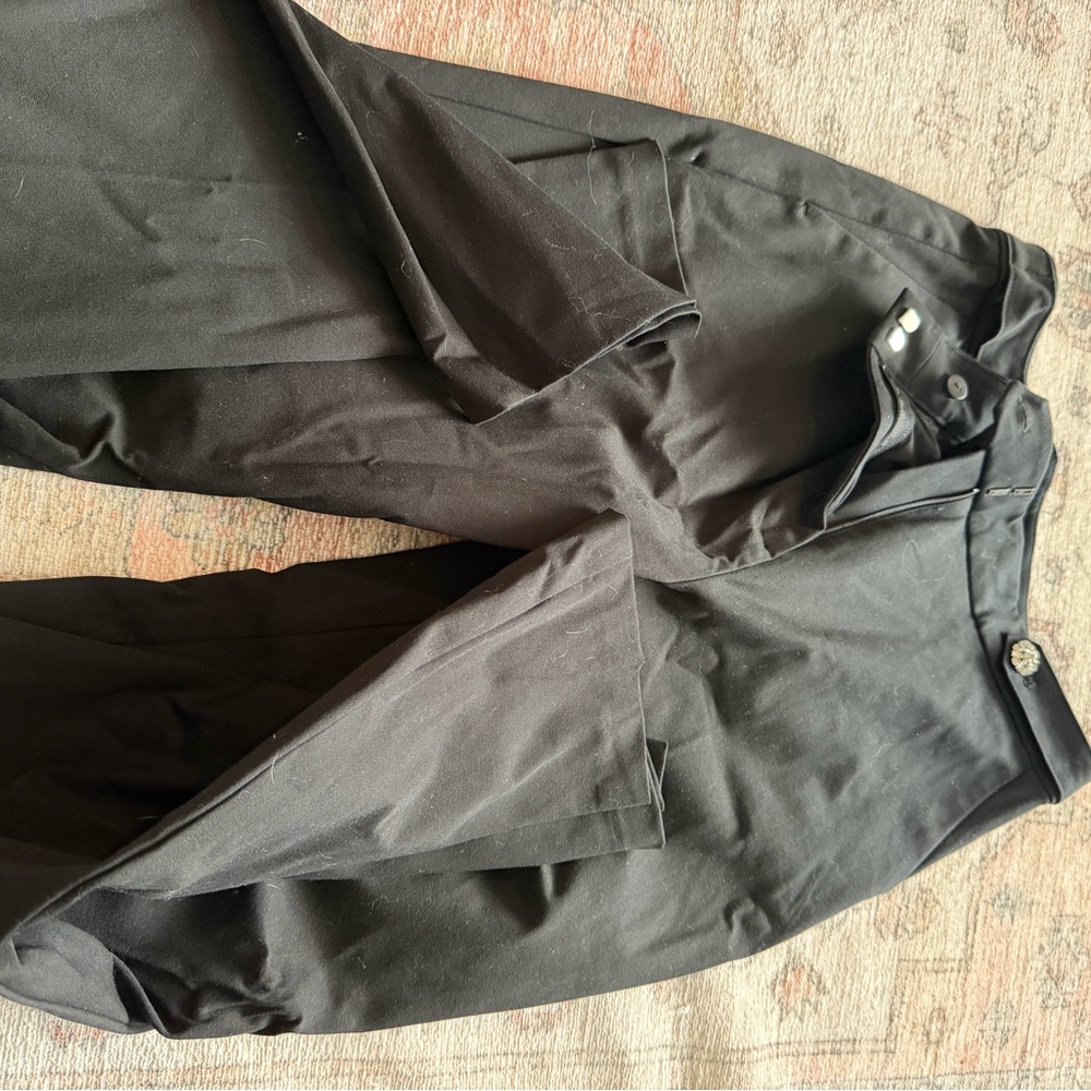 LOFT Black High-Waist Straight Leg Pants